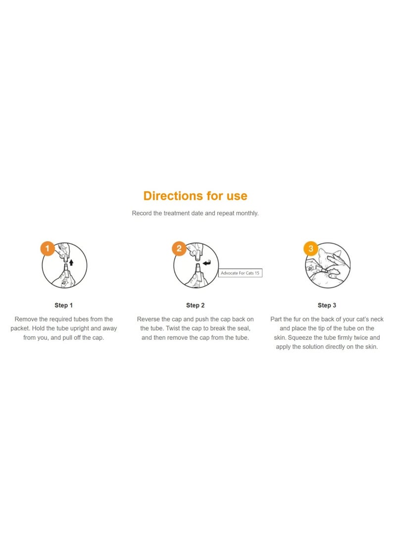 Advocate Spot-On, Parasitic Control for Small Cats up to 4 kg 3 Monthly Doses From Varmacy - Image 2